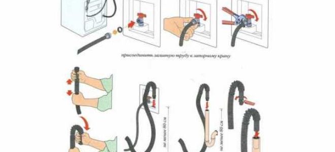 Шланг для подключения стиральной машины, схема подсоединения машинки; как включить и отключить устройство